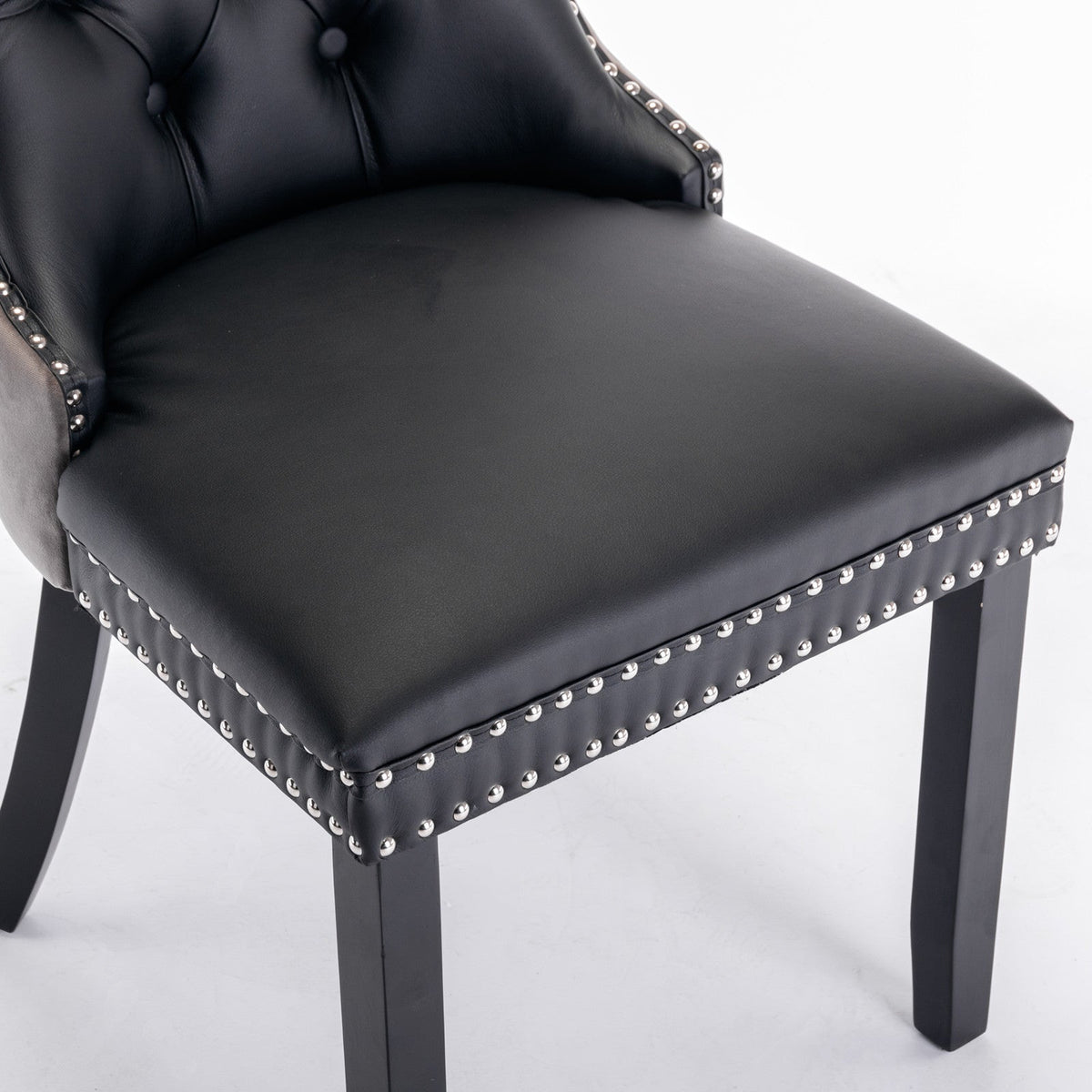 Tufted Modern Dining Chairs Set of 2 with Nailhead Trim
