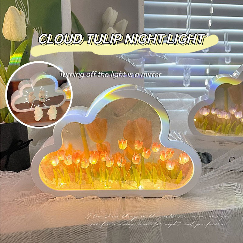 Tulip Cloud Night Light With Mirror & Warm Ambient Glow