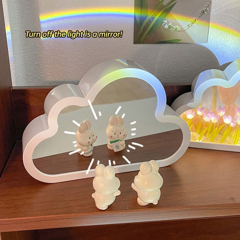 Tulip Cloud Night Light With Mirror & Warm Ambient Glow