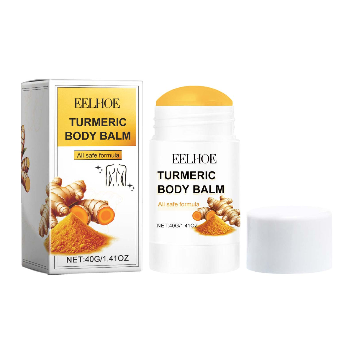 Turmeric Body Balm Stick for Dry Skin, Jojoba & Coconut