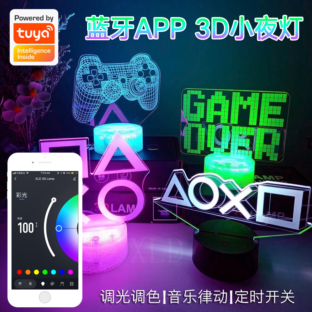 RGB 3D Night Light with App Control for Gaming Rooms