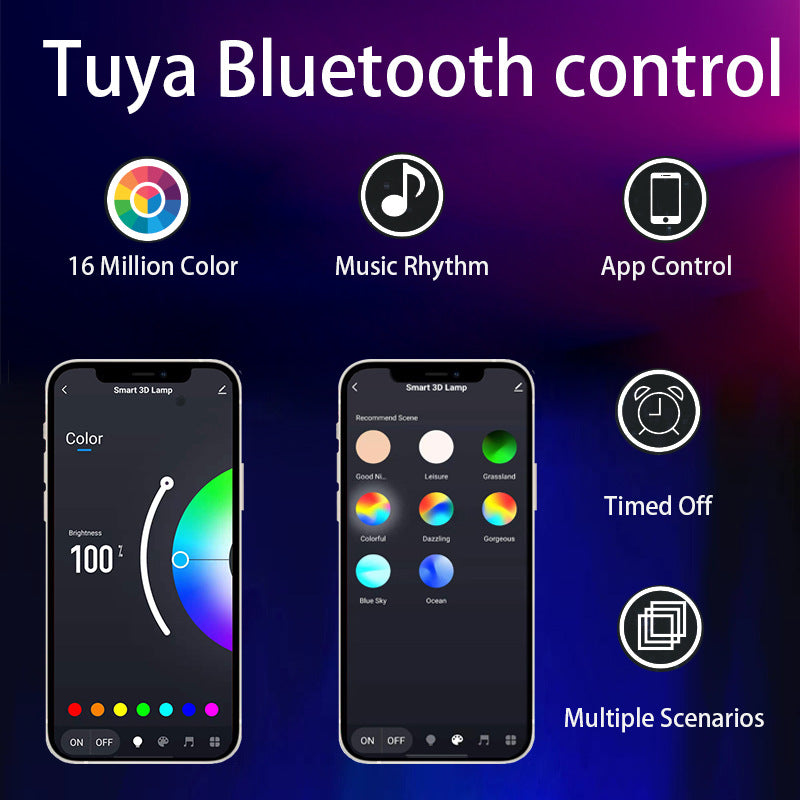 RGB 3D Night Light with App Control for Gaming Rooms