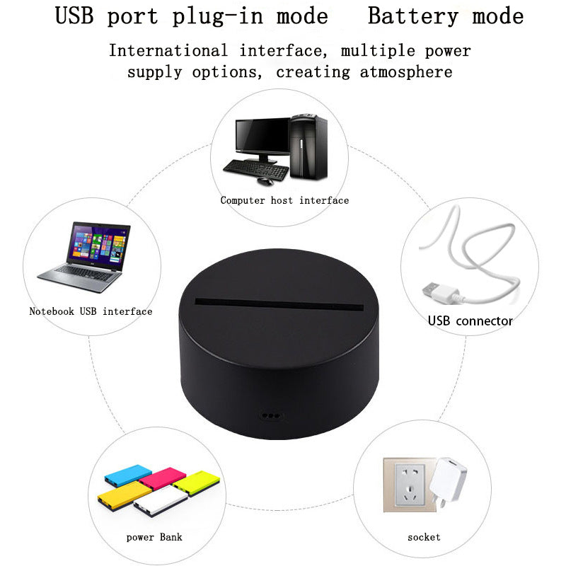 RGB 3D Night Light with App Control for Gaming Rooms