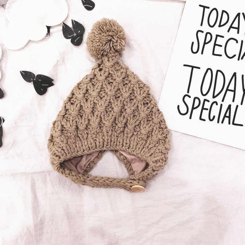 Toddler Knitted Winter Hat with Warm Lined Ear Flaps