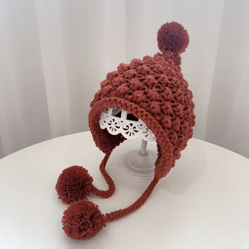 Toddler Knitted Winter Hat with Warm Lined Ear Flaps