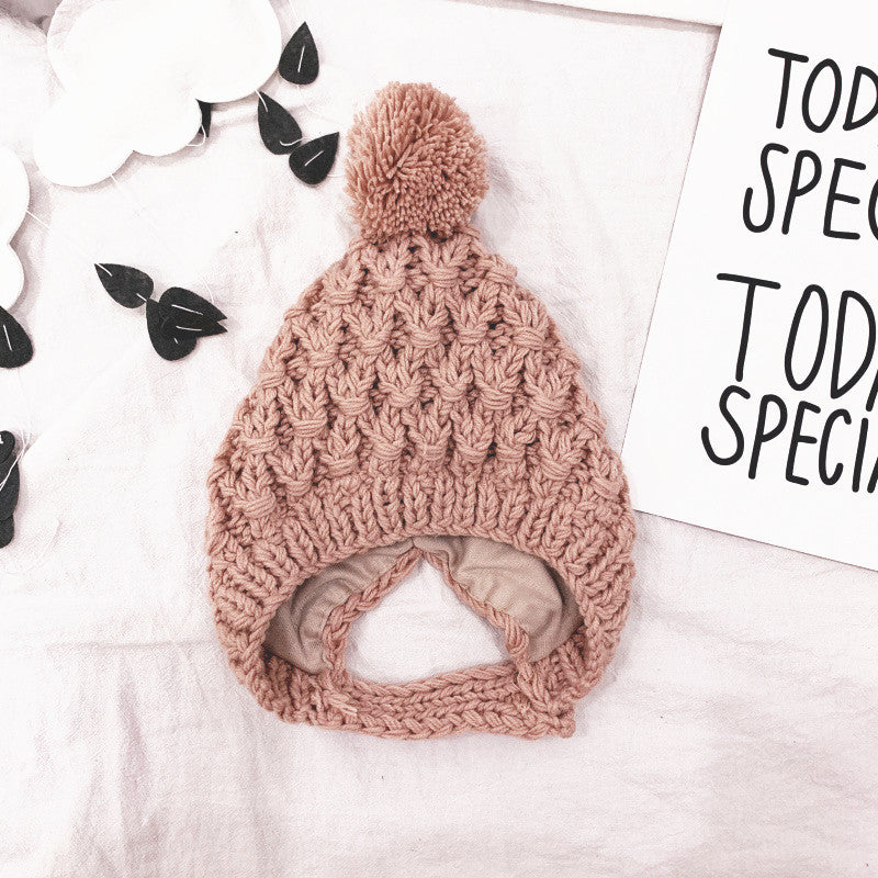 Toddler Knitted Winter Hat with Warm Lined Ear Flaps
