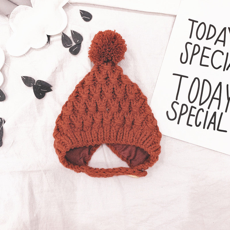 Toddler Knitted Winter Hat with Warm Lined Ear Flaps