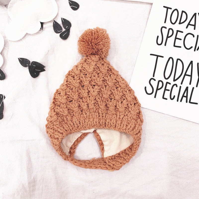 Toddler Knitted Winter Hat with Warm Lined Ear Flaps