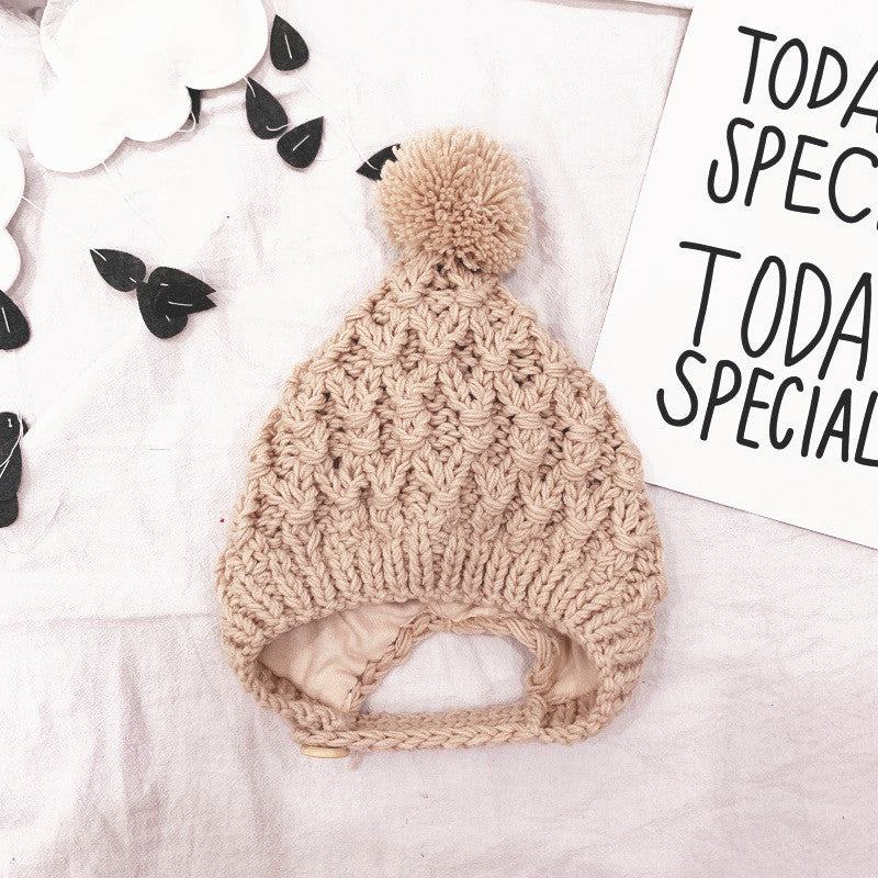 Toddler Knitted Winter Hat with Warm Lined Ear Flaps