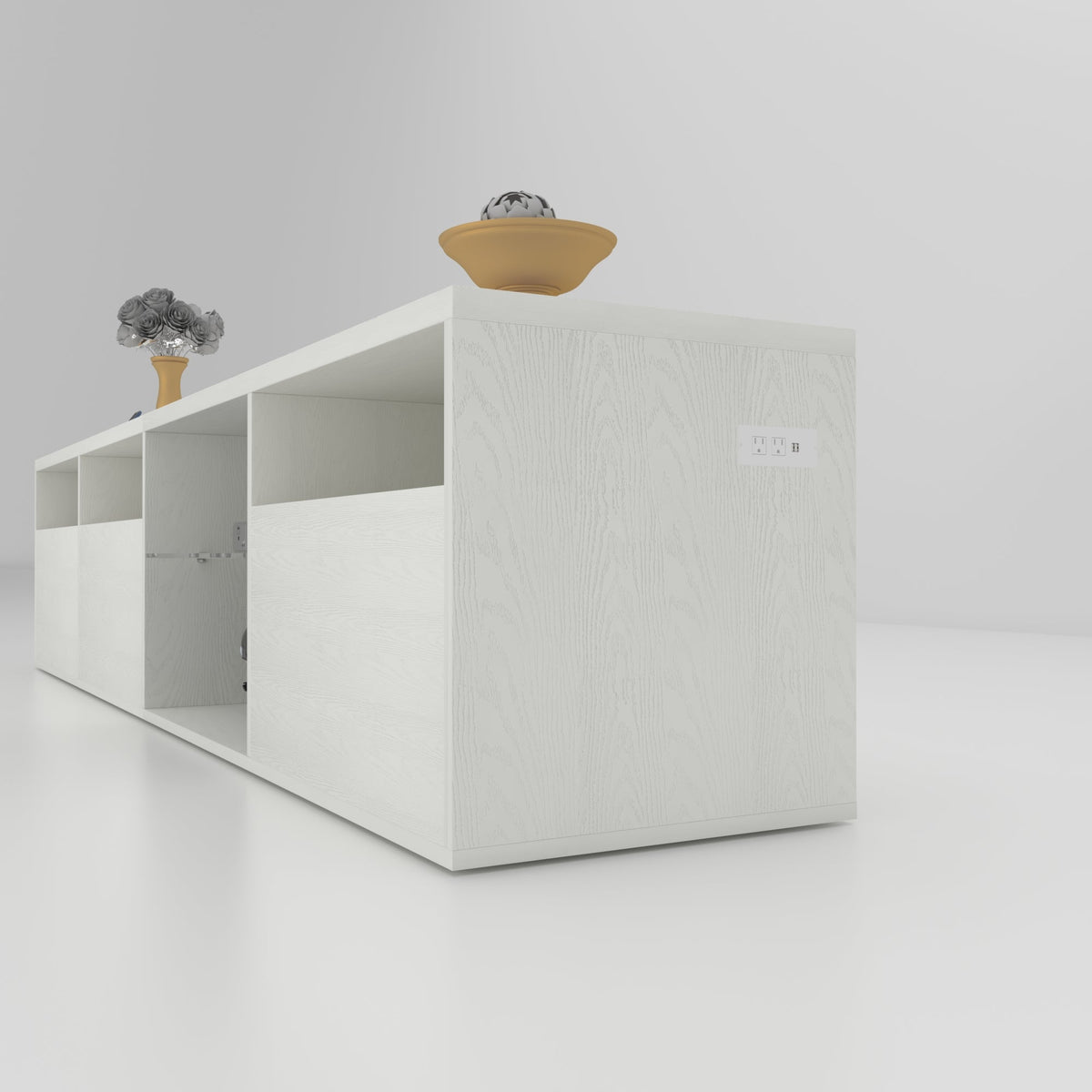 Modern 82.6-Inch TV Console with Storage and LED Glow