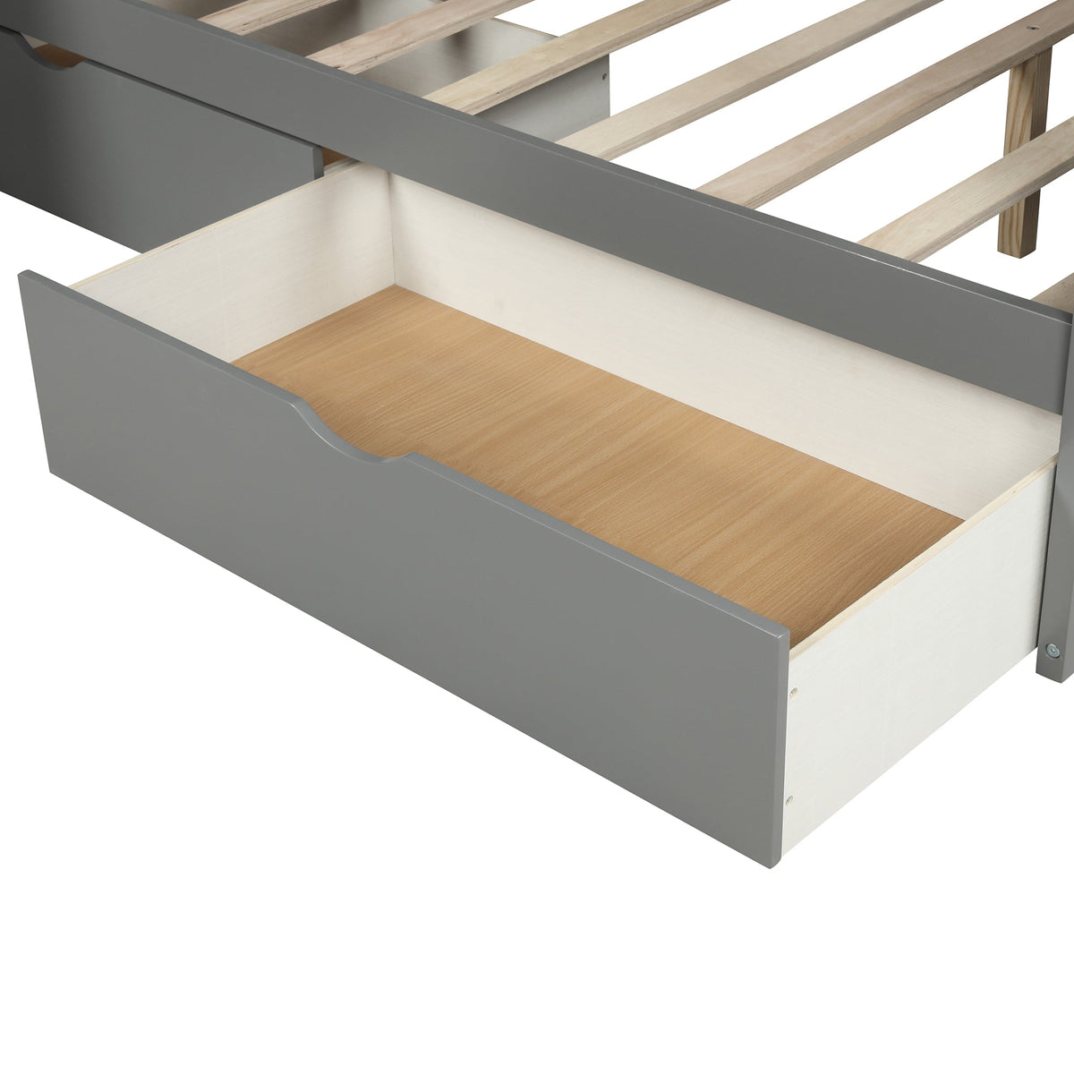 Twin Over Full Bunk Bed with Slide and Storage Drawers