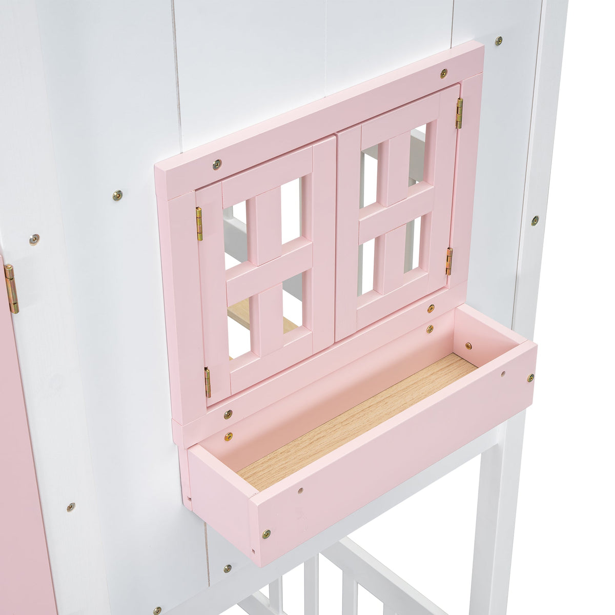 Twin Over Twin Bunk Bed for Kids with Guardrails and Ladder