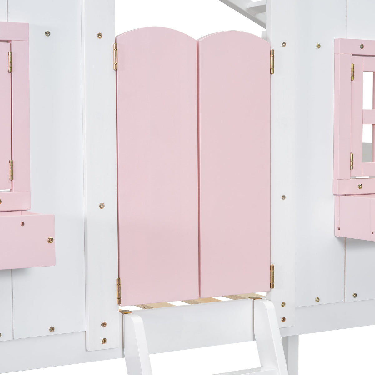 Twin Over Twin Bunk Bed for Kids with Guardrails and Ladder