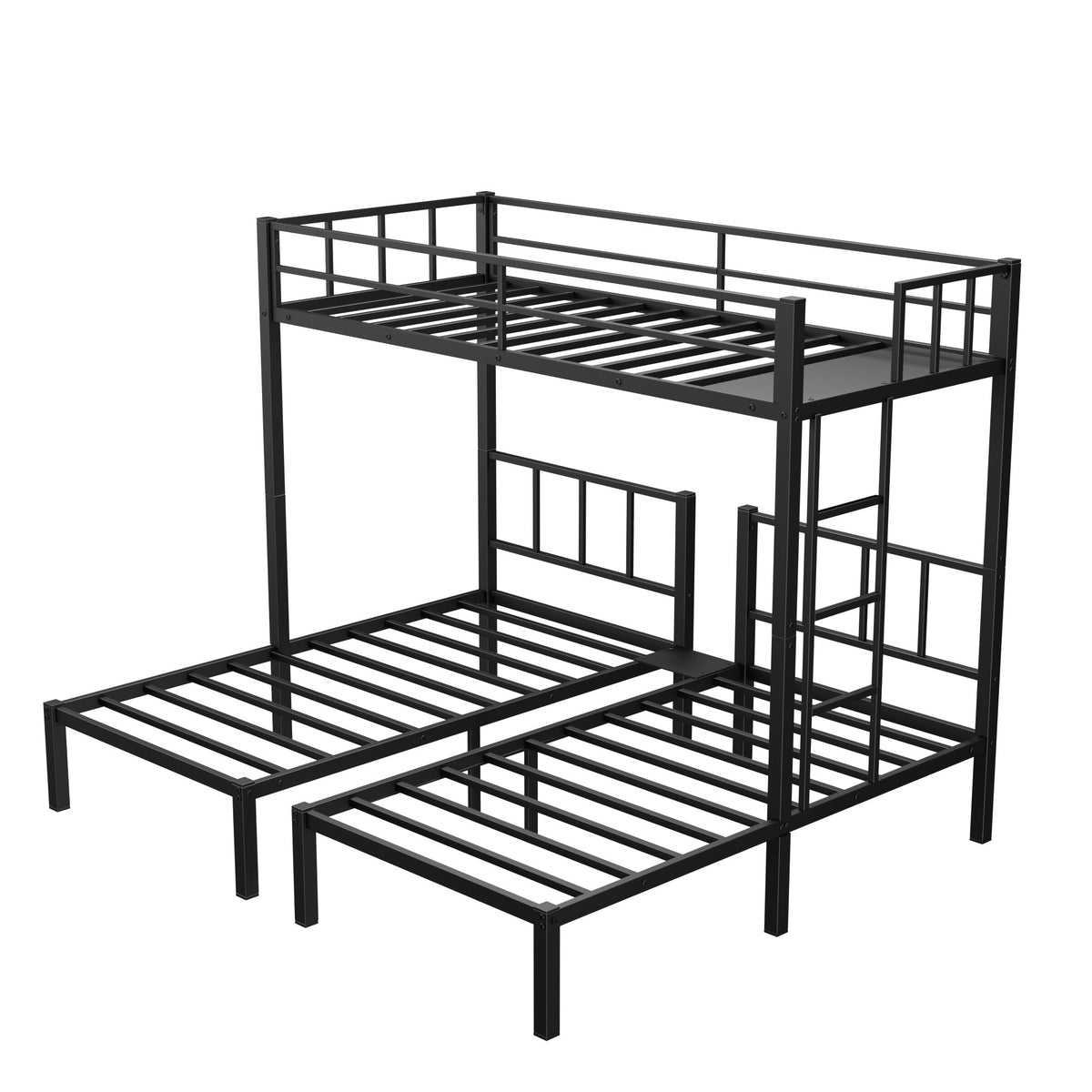 Triple Bunk Bed for 3: Twin XL Over Twin Metal Frame