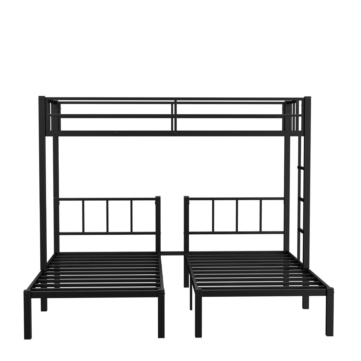 Triple Bunk Bed for 3: Twin XL Over Twin Metal Frame
