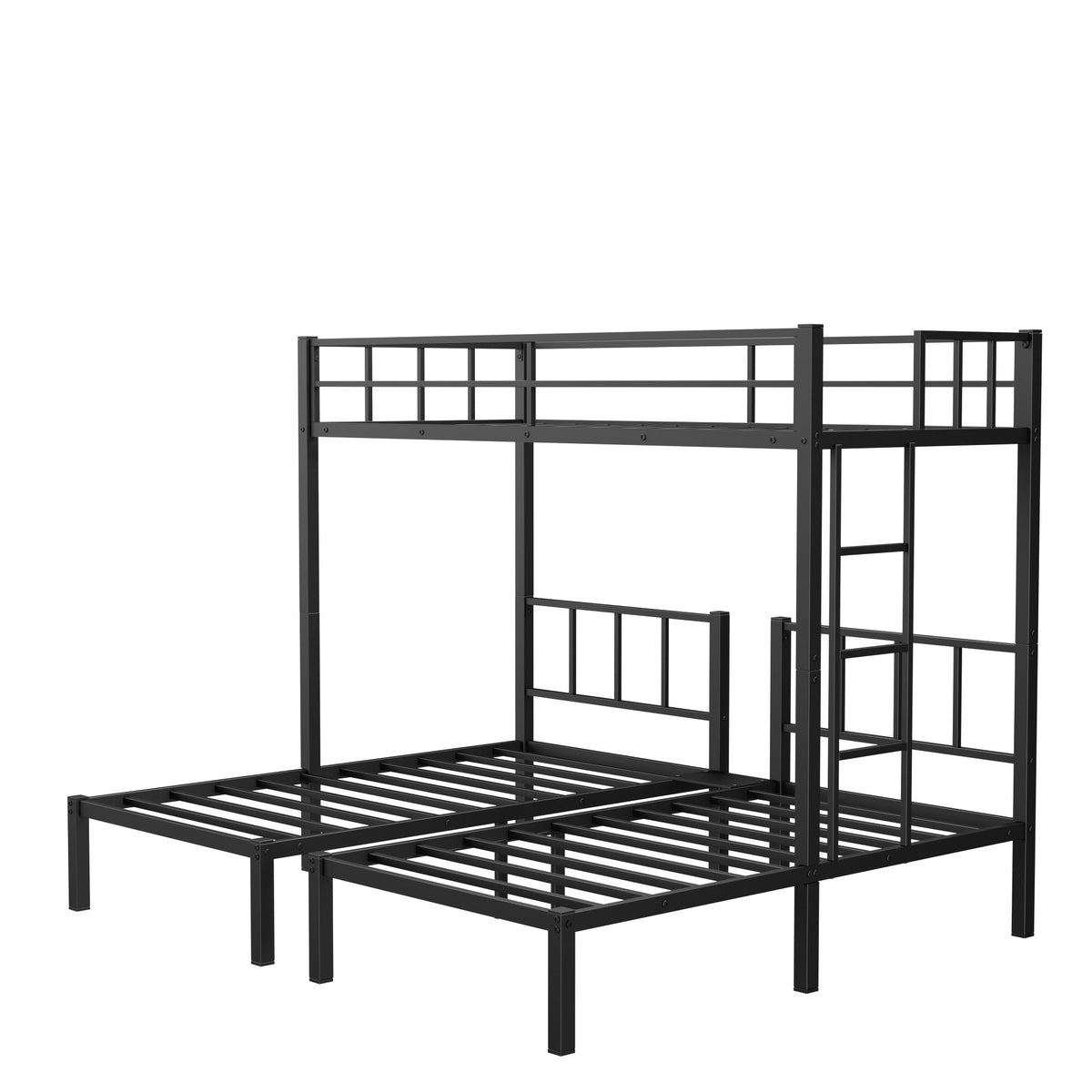 Triple Bunk Bed for 3: Twin XL Over Twin Metal Frame