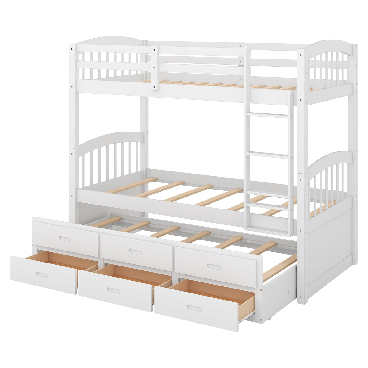 Space-Saving Twin Over Twin Bunk Bed with Trundle