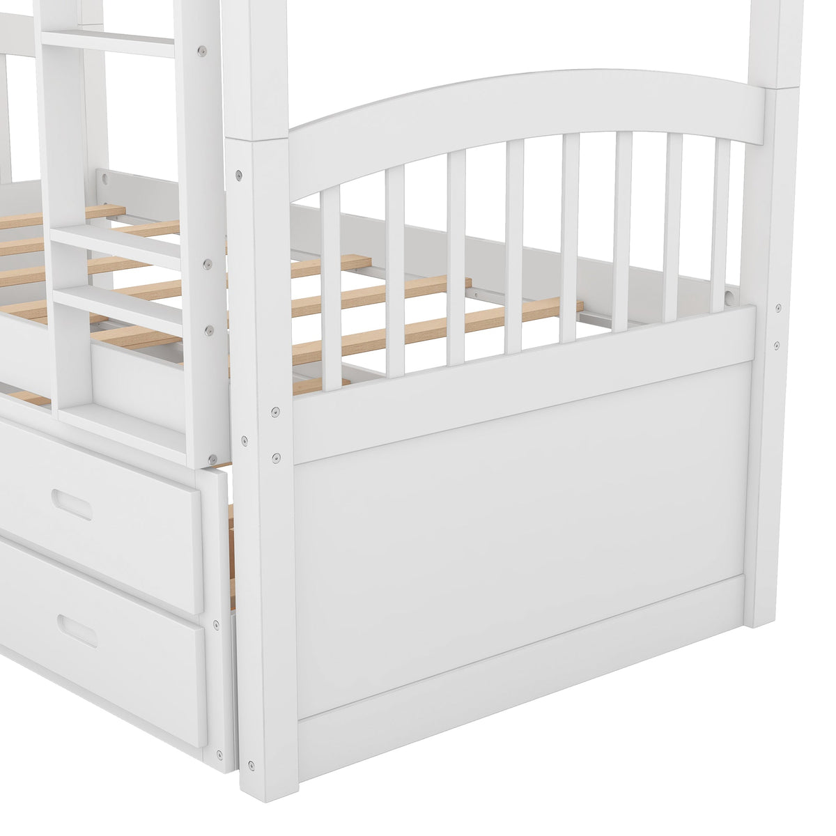 Space-Saving Twin Over Twin Bunk Bed with Trundle