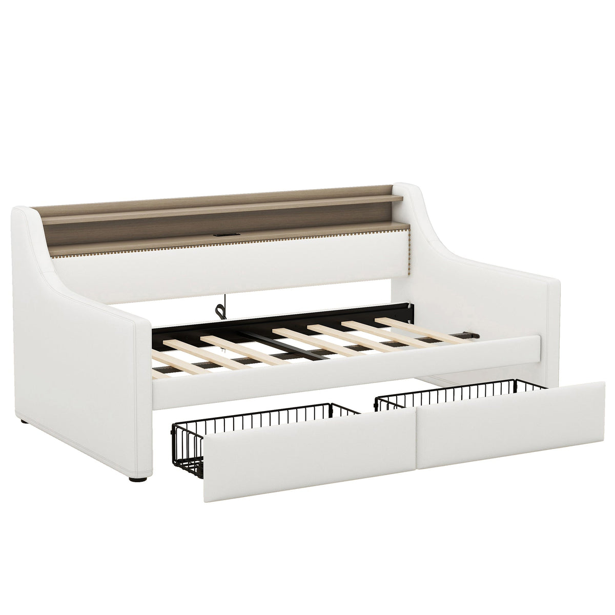 Twin Daybed with Drawers, Charging Station & LED Light