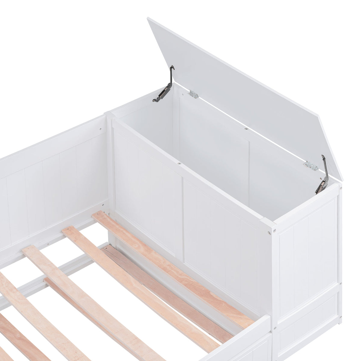 Twin Daybed with Trundle and Charging Station White