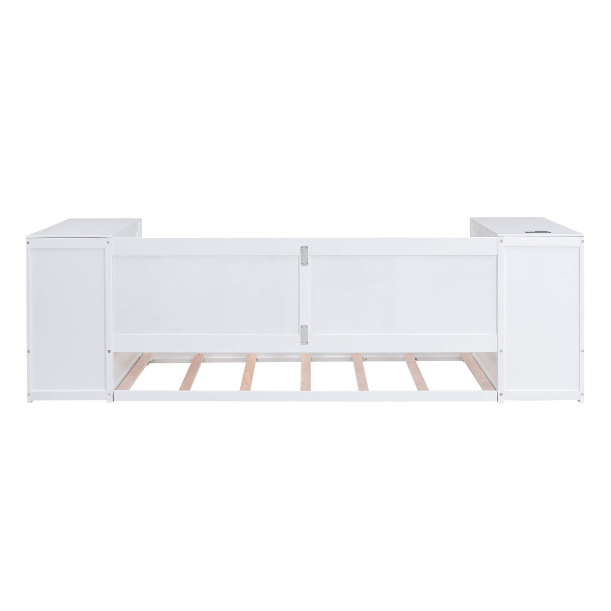 Twin Daybed with Trundle and Charging Station White