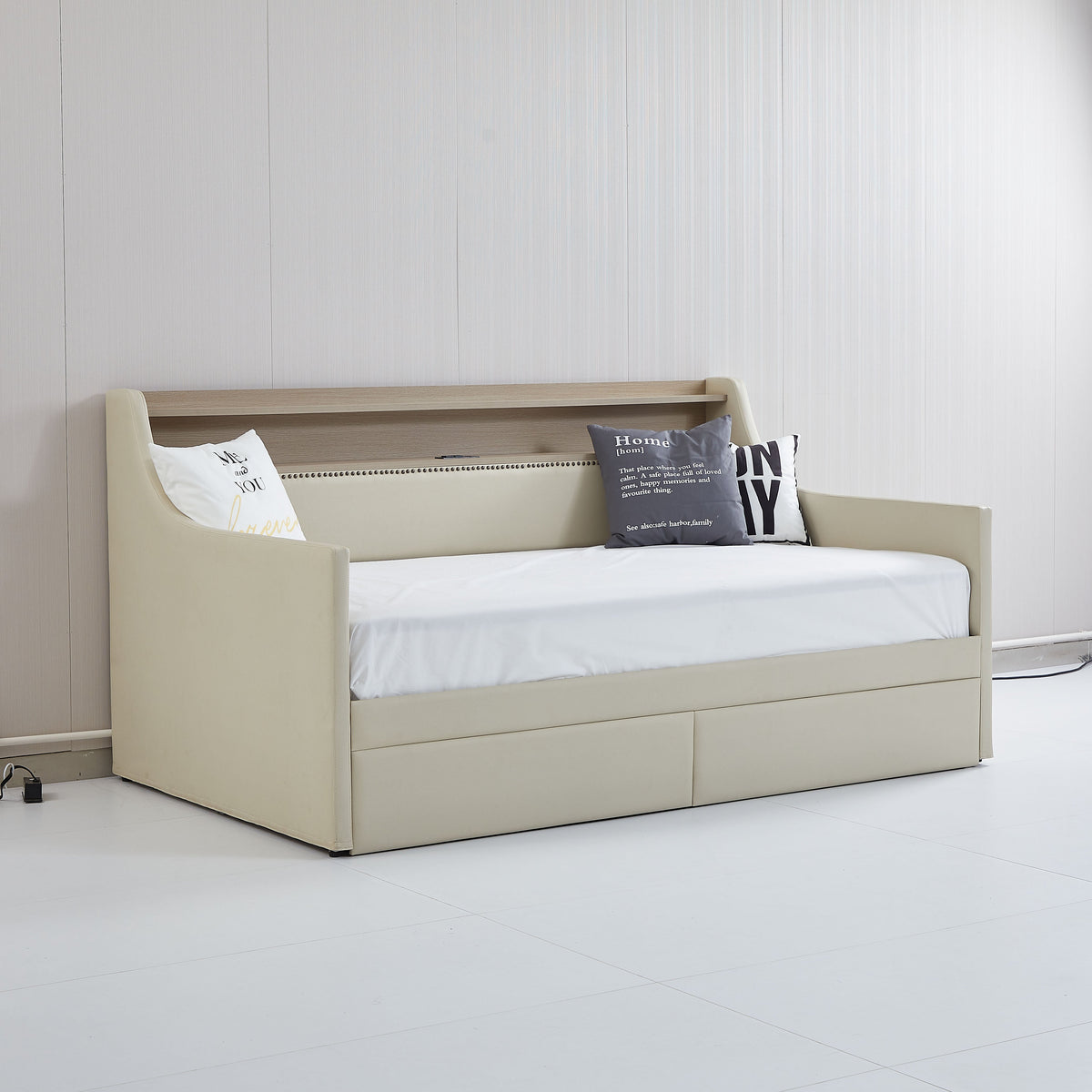 Twin Daybed with Storage Drawers and Charging Station