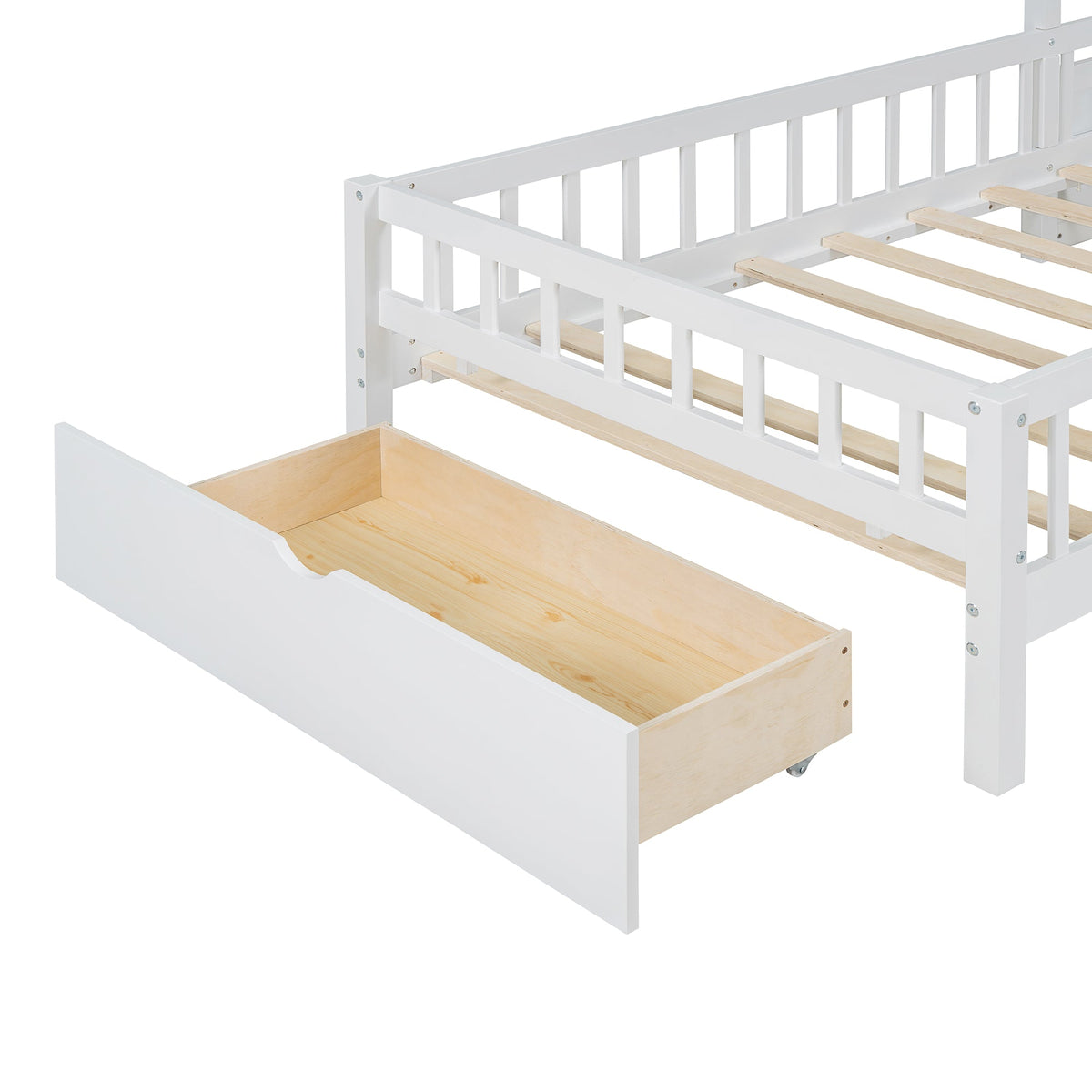 Twin House Bed with Sofa, Drawers and Charging Station