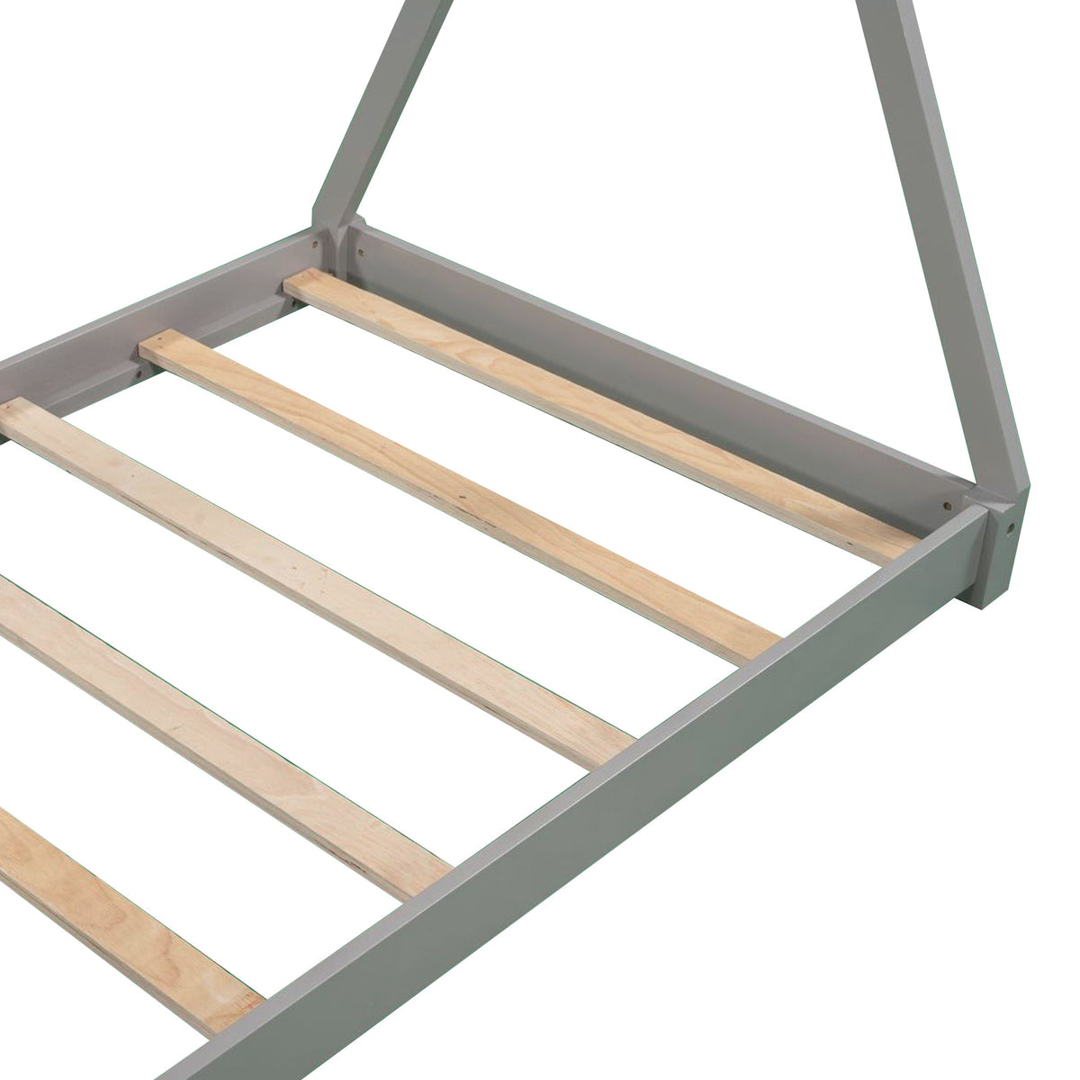 Twin Kids Platform Bed Frame: Low Tipi Canopy Style