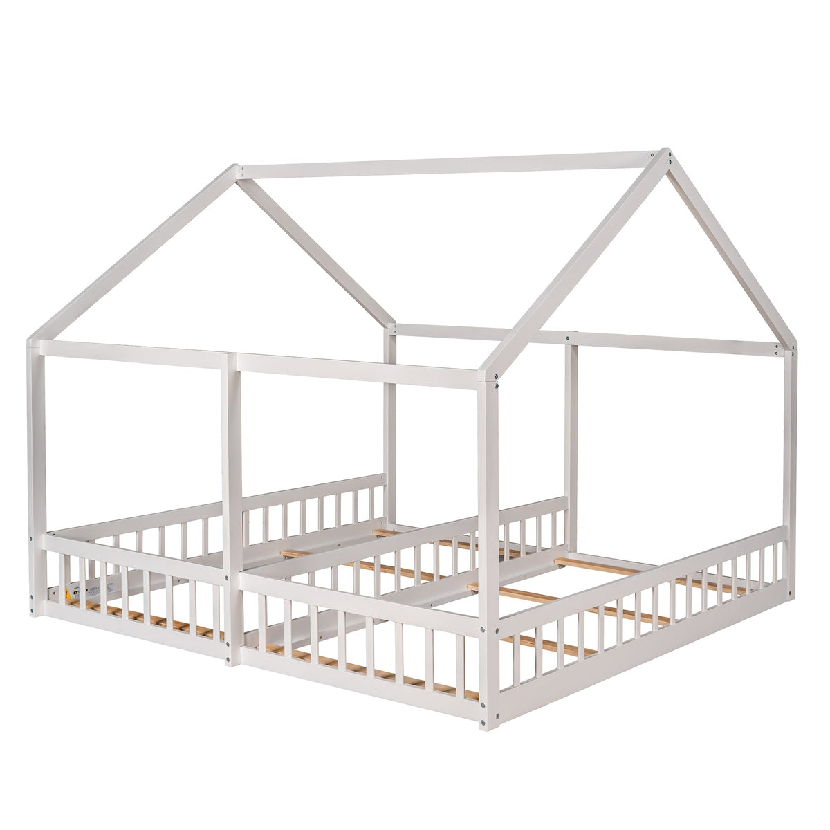 Twin House Platform Beds for Siblings Sharing a Room
