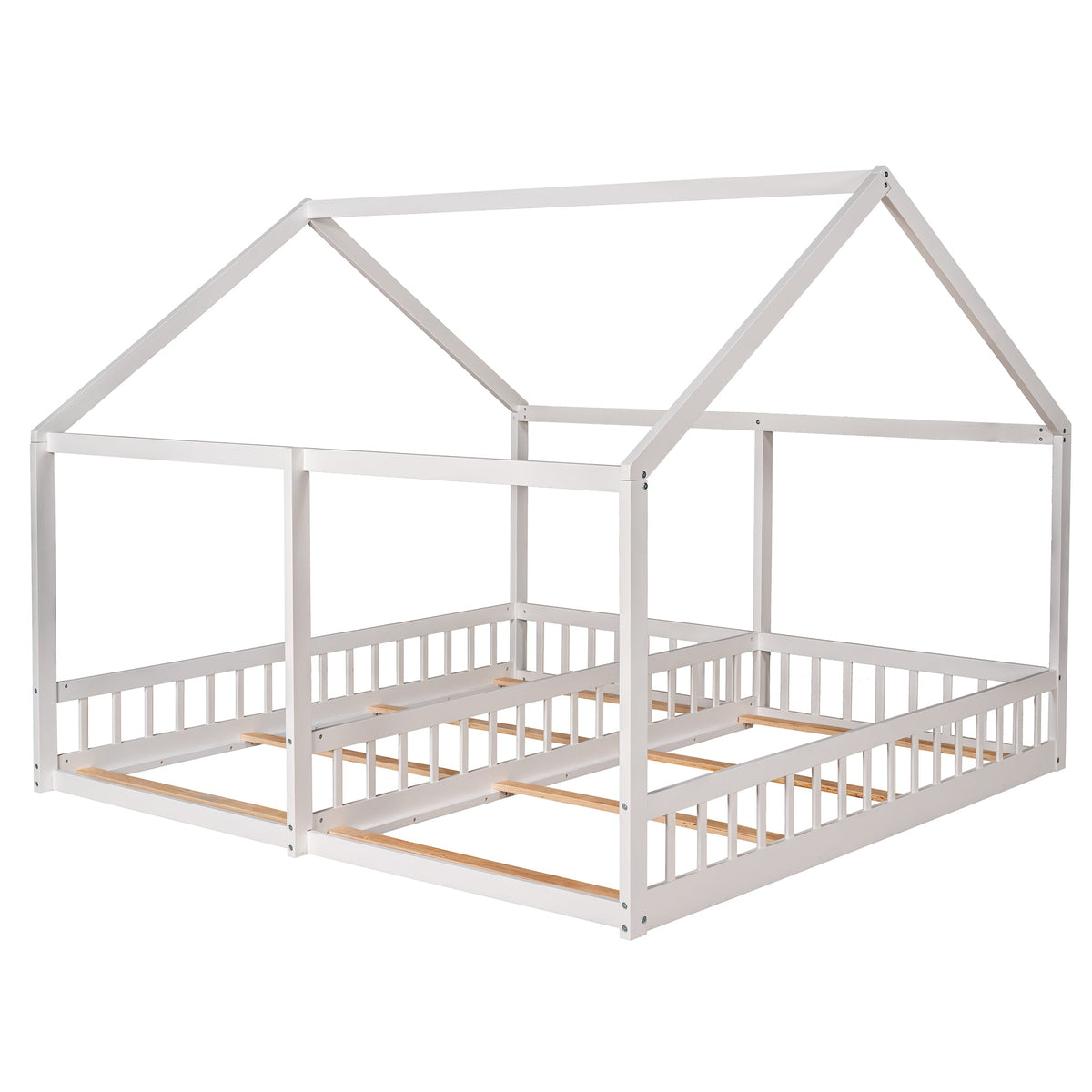Twin House Platform Beds for Siblings Sharing a Room