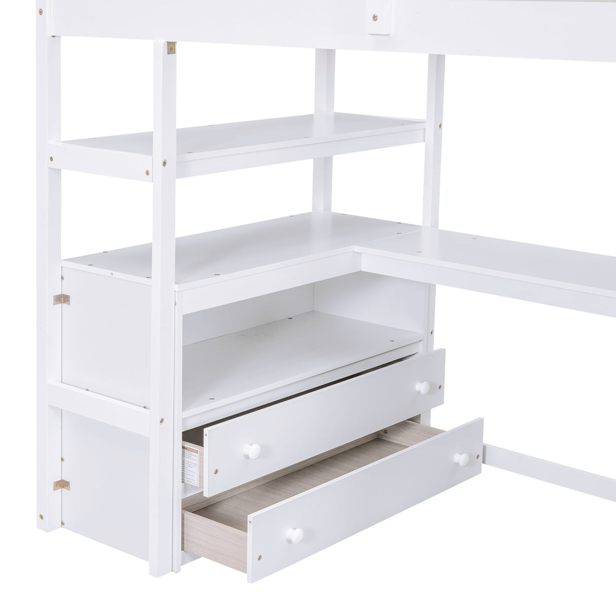 Twin Loft Bed with Desk and Storage Staircase
