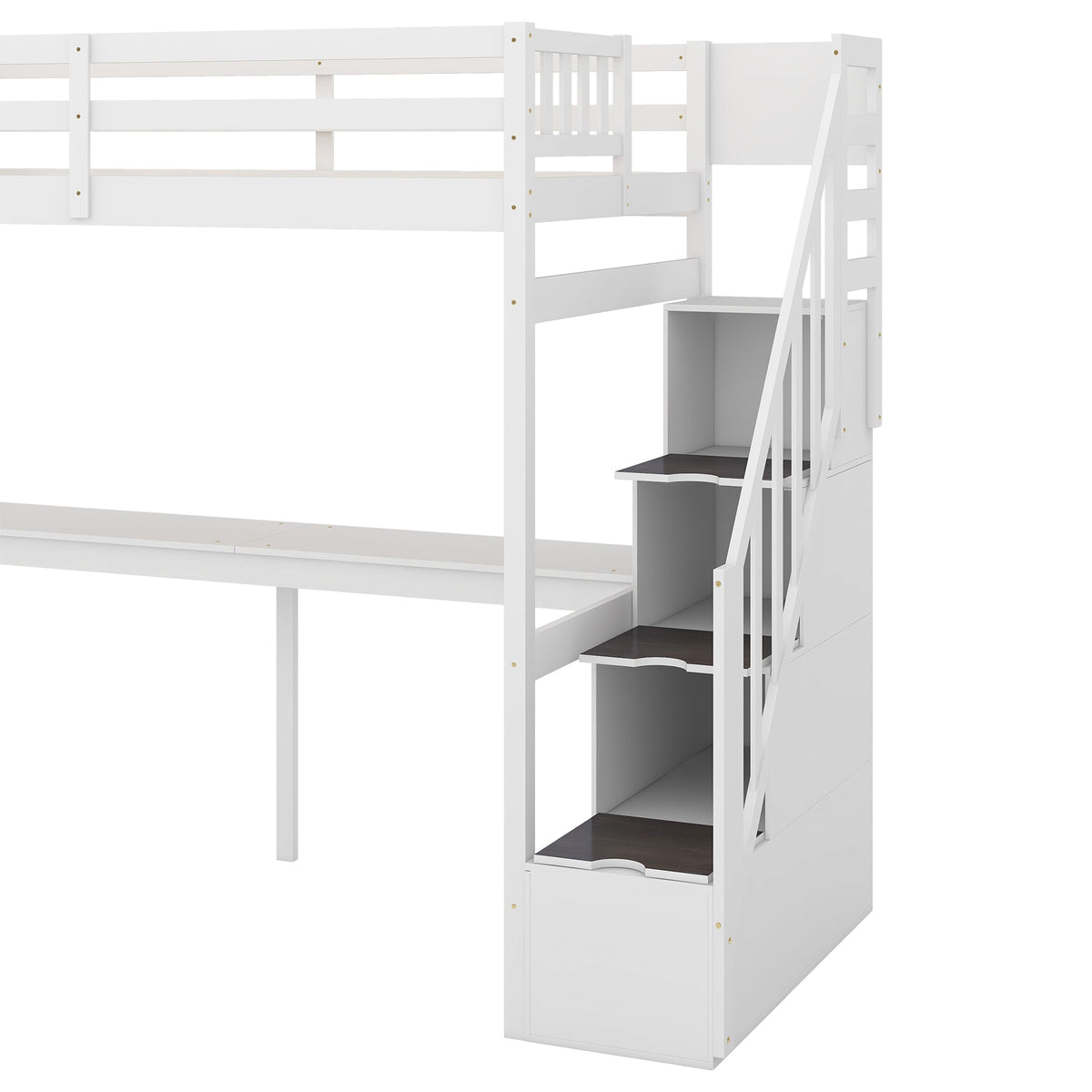 Twin Loft Bed with Storage Staircase and Desk