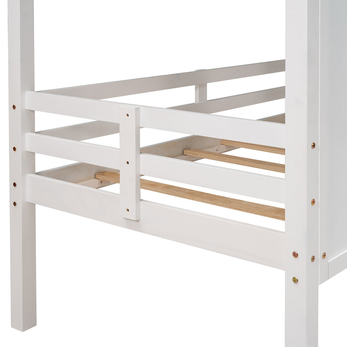 Twin Loft Bed with Playhouse Roof for Kids' Rooms