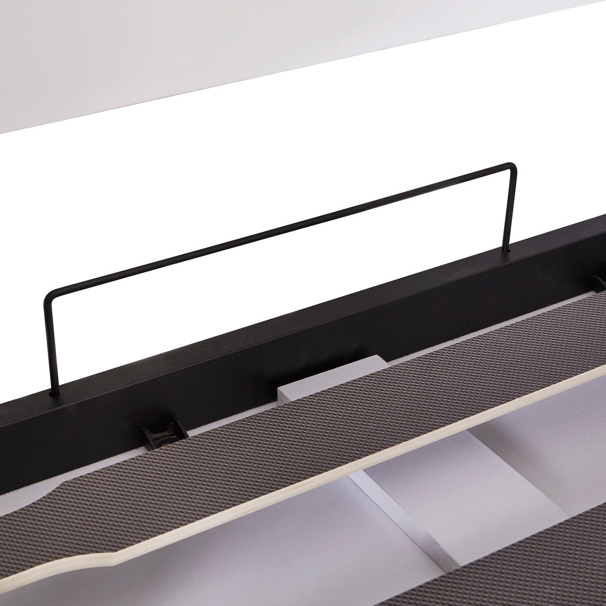 Twin Murphy Wall Bed with Sofa and Shelves in White