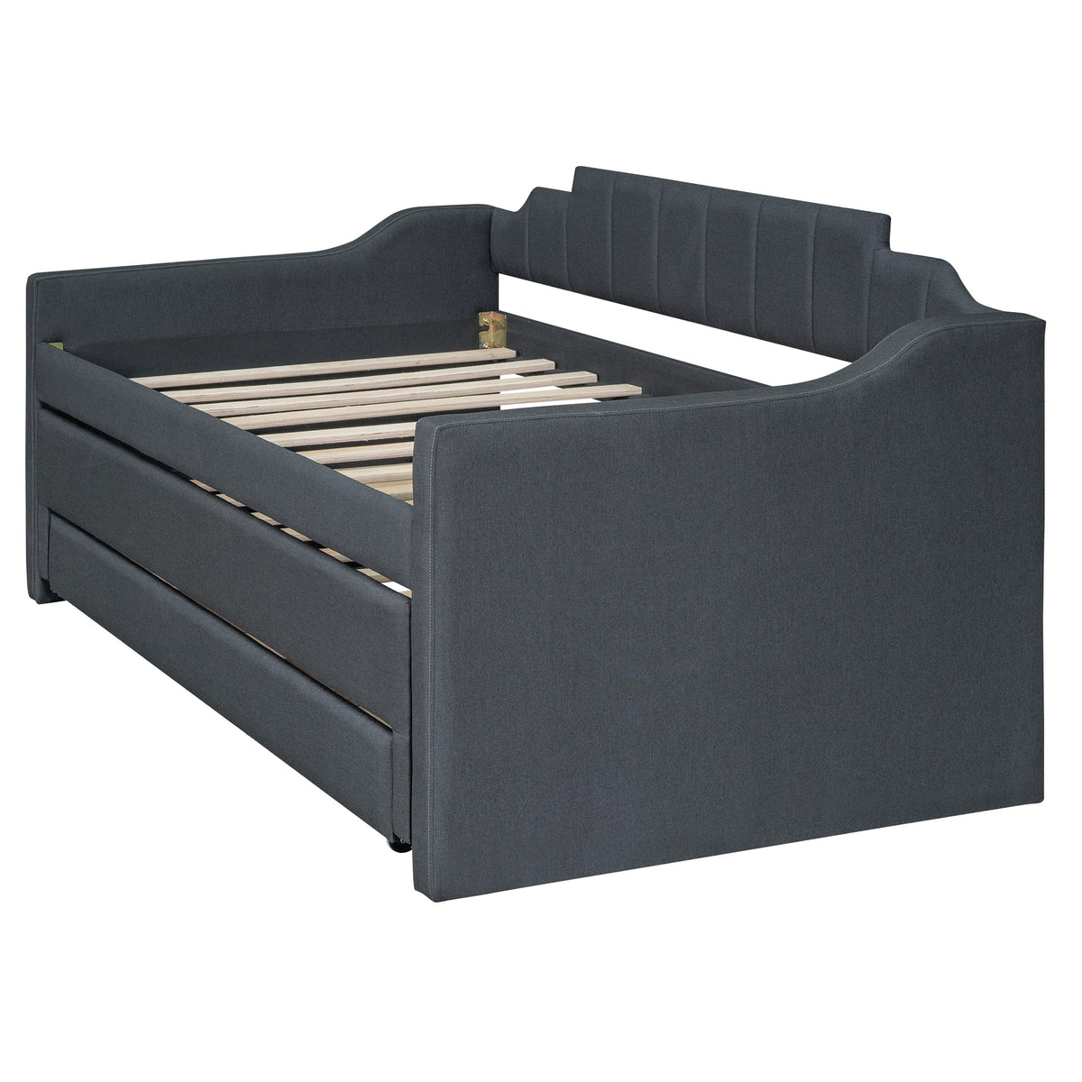 Twin Daybed with Trundle and Storage Drawers, Grey