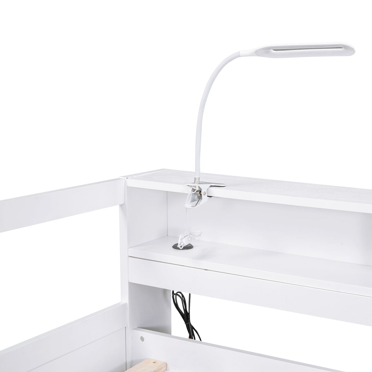 Twin XL Wood Daybed with 2 Trundles and Storage Shelf