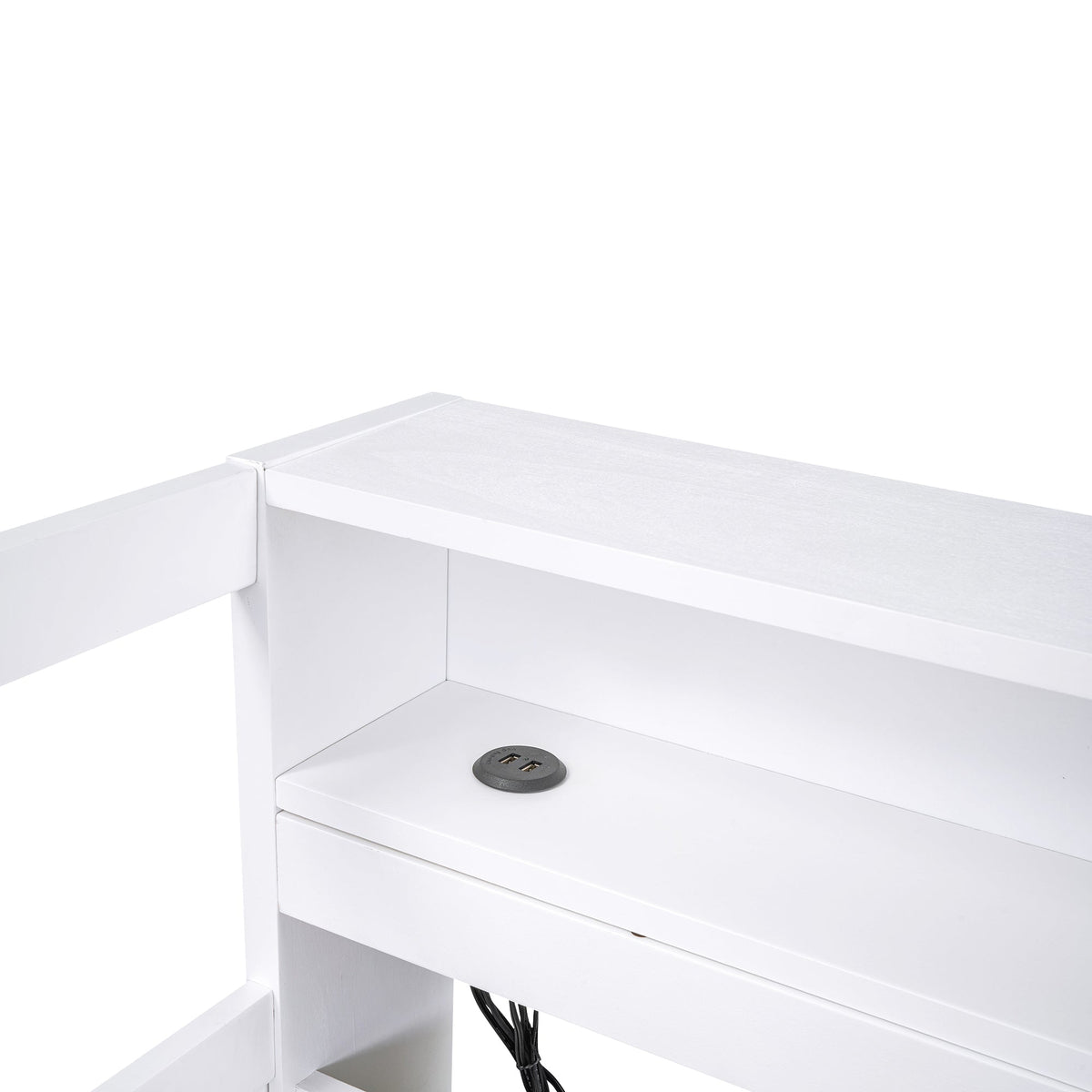Twin XL Wood Daybed with 2 Trundles and Storage Shelf