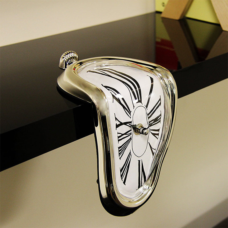 Melting Wall Clock with Roman Numerals | Retro Decor
