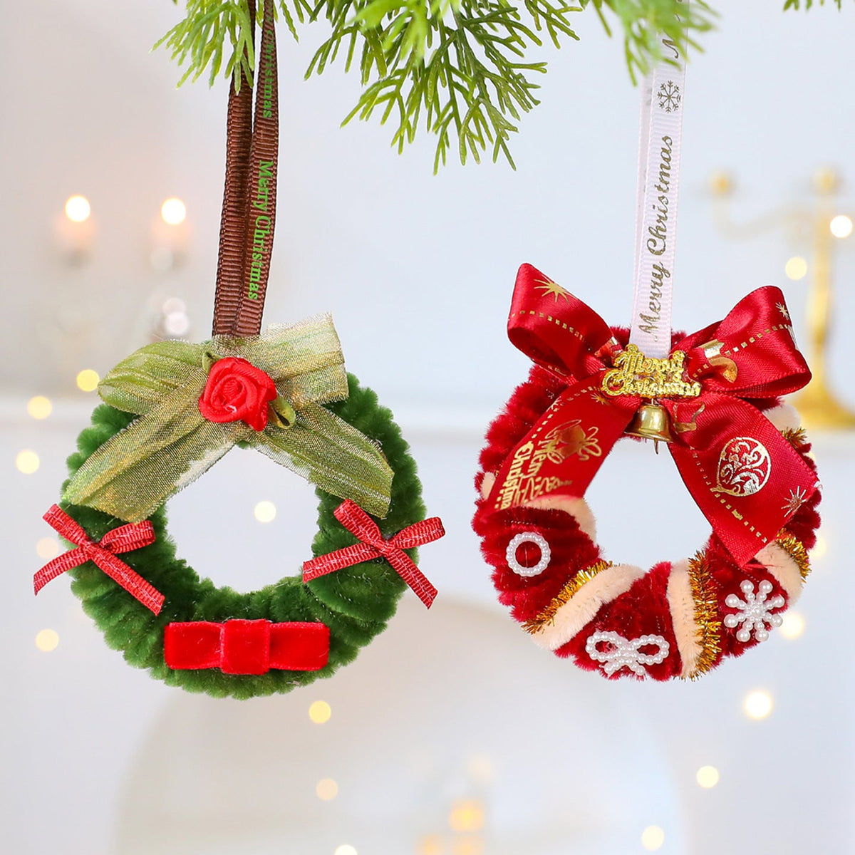 Christmas Wreath Ornaments for Festive Tree Decor