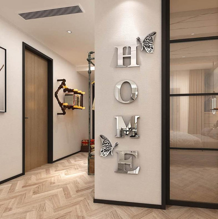 HOME Wall Decor Mirror With Elegant Butterfly Accents