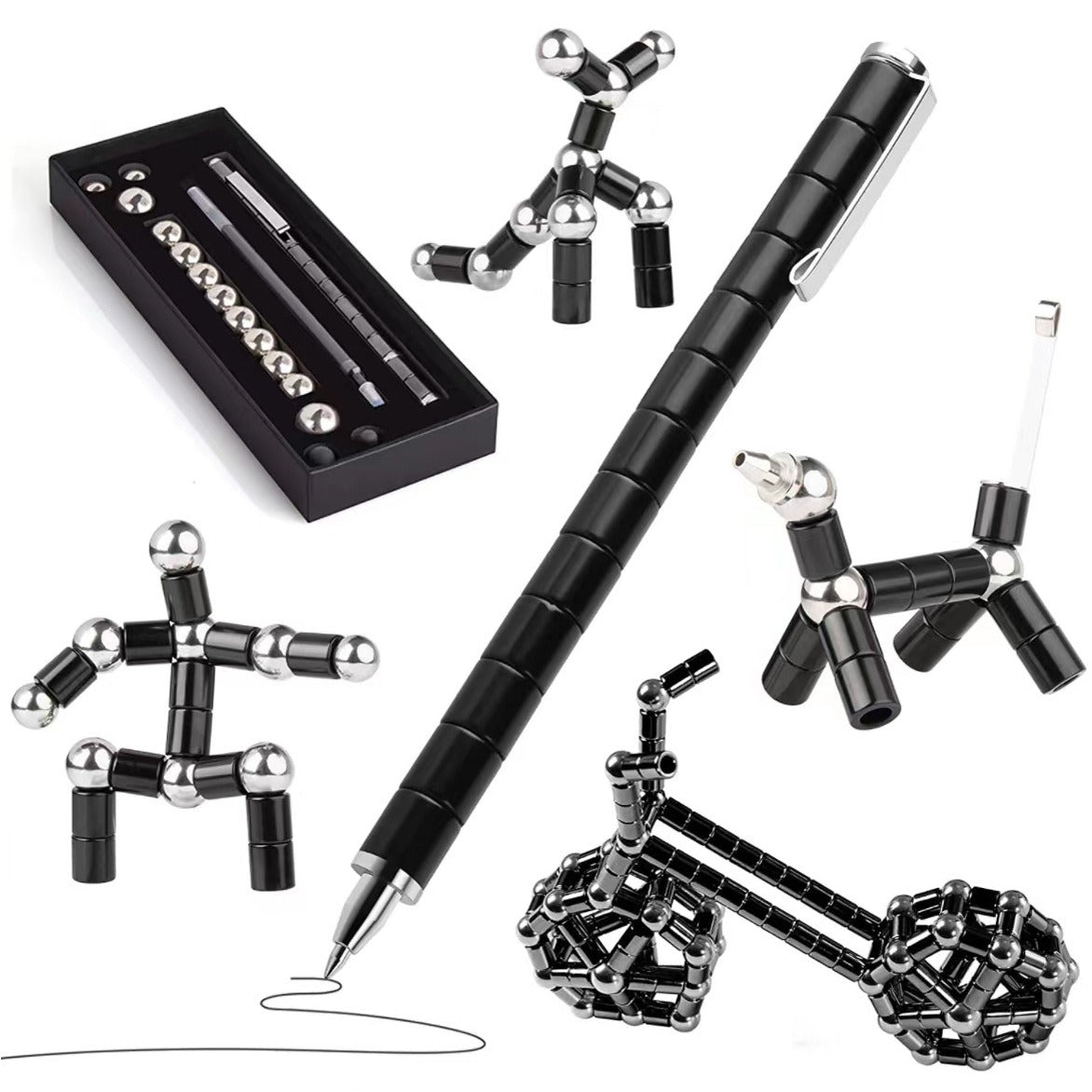 Magnetic Fidget Pen for Creative 3D Shape Building