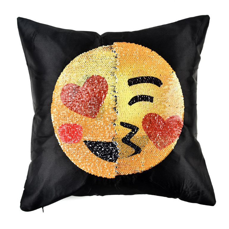 Reversible Sequin Pillowcase – Face-Changing Emoji Fun