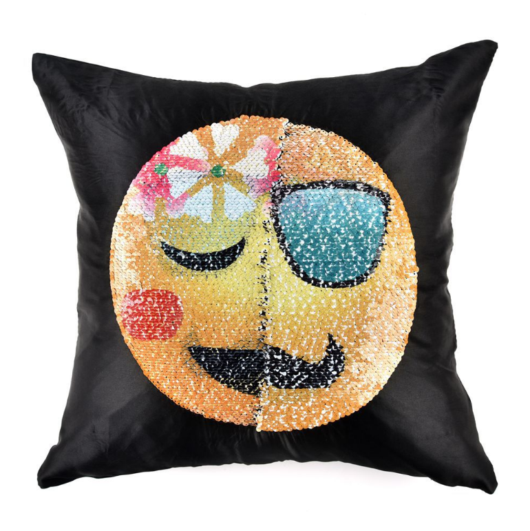 Reversible Sequin Pillowcase – Face-Changing Emoji Fun
