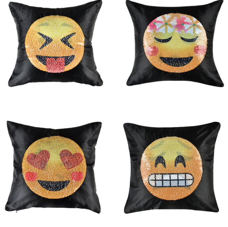 Reversible Sequin Pillowcase – Face-Changing Emoji Fun