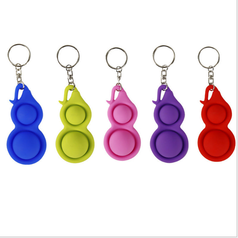 Double Bubble Silicone Fidget Toy Keychain for Stress