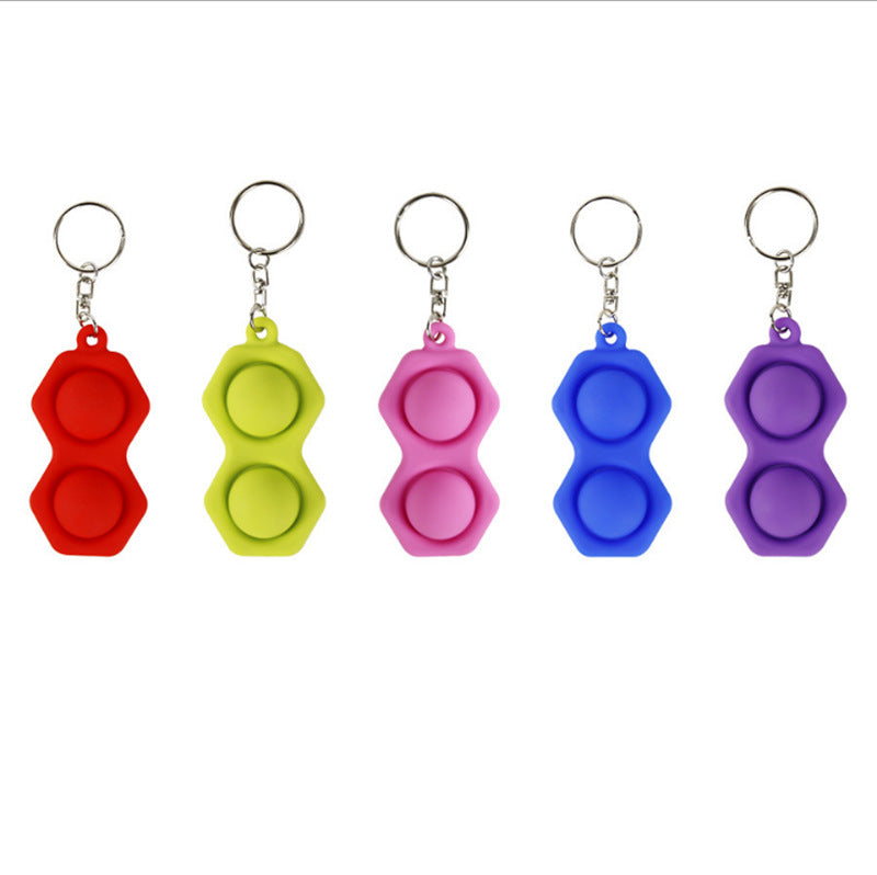 Two-Bubble Fidget Keychain for Portable Stress Relief