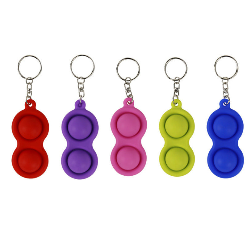 Two-Finger Bubble Fidget Keychain for Stress Relief