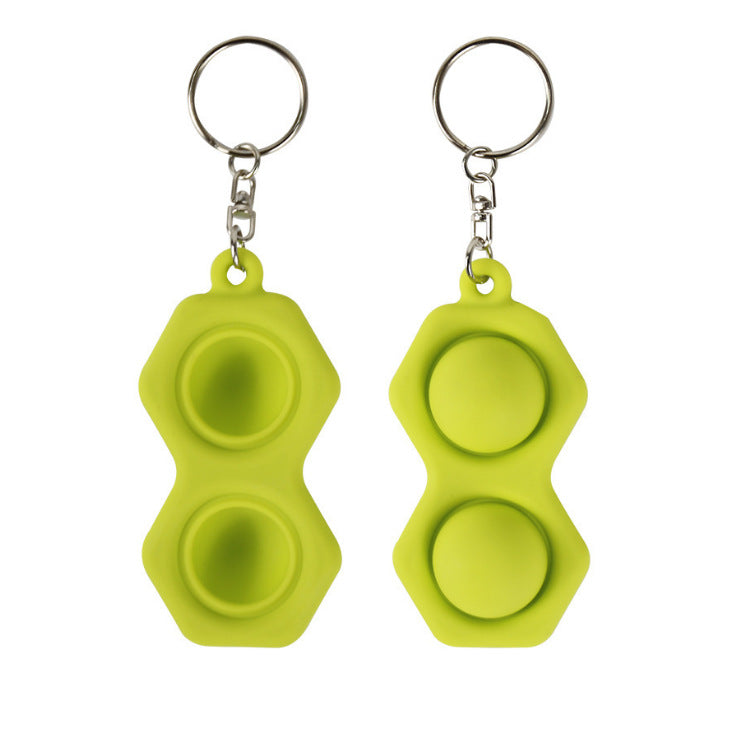 Two-Bubble Fidget Keychain for Portable Stress Relief