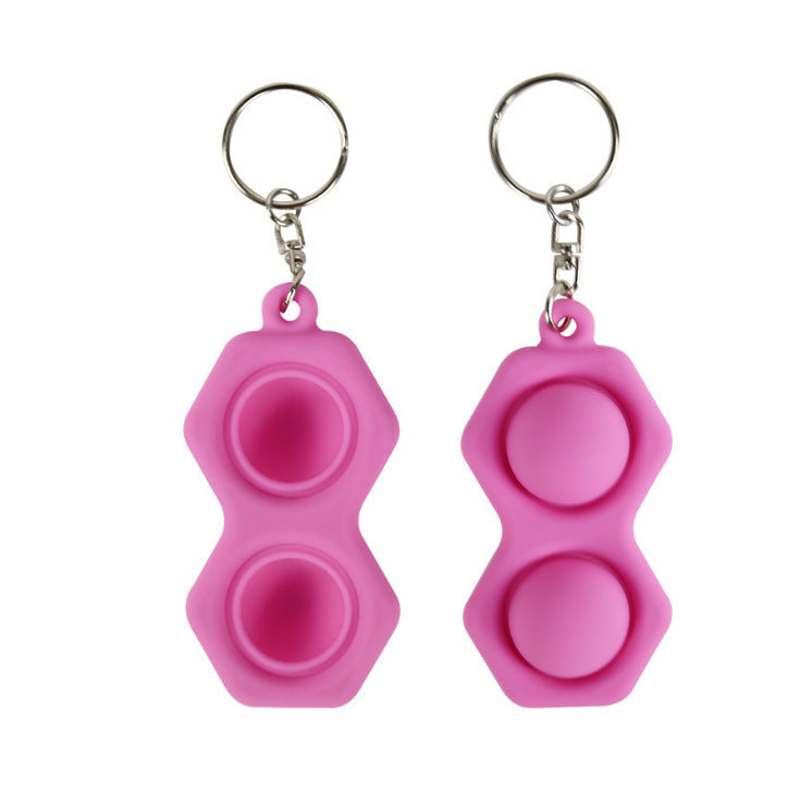 Two-Bubble Fidget Keychain for Portable Stress Relief