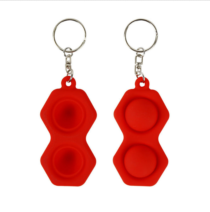 Two-Bubble Fidget Keychain for Portable Stress Relief